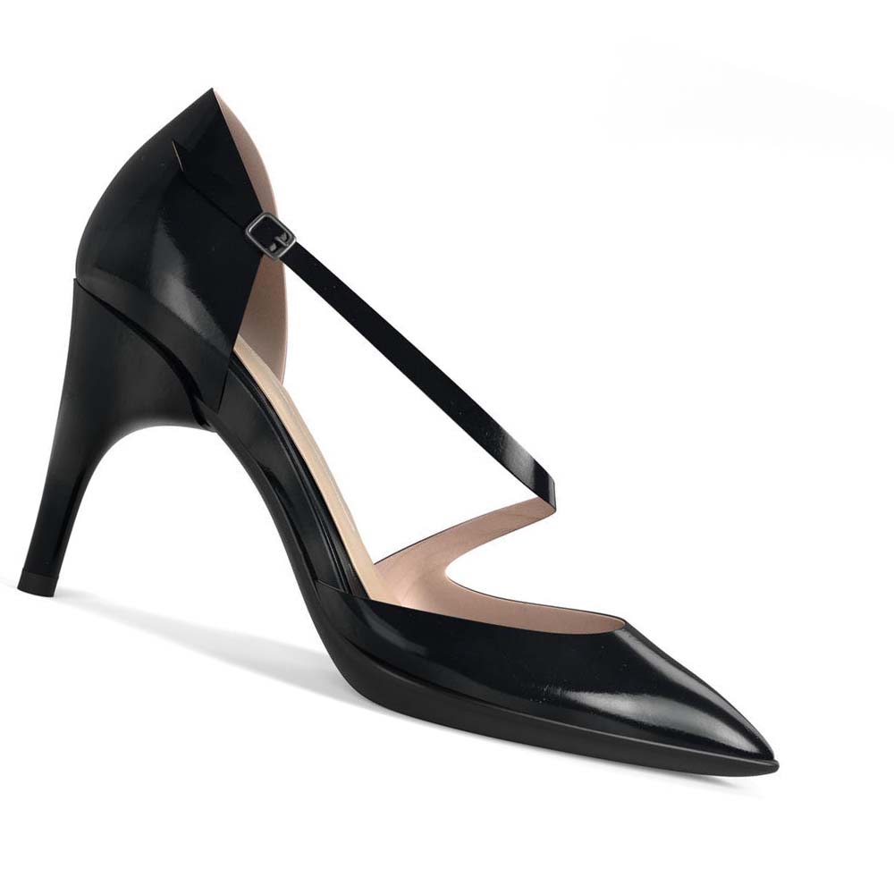 Ecco Shape Stiletto 75 Asymmetric Pumps Dam Svarta | SE 162UZG